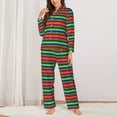 thumbnail image 2 of Lsque Mexican Leopard Serape Blanket Stripes Pattern Long Sleeve Pajama Set for Women - Soft 2-Piece Sleepwear and Loungewear Set with Pockets, Comfy Nightwear-X-Large, 2 of 7