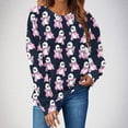 thumbnail image 2 of Makaor Crewneck Sweatshirt Womens Halloween Tops Fleece Long Sleeve Pullover Casual Fall Clothes Navy 2XL, 2 of 4