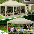 thumbnail image 4 of COBIZI 10x15 Heavy Duty Pop Up Canopy Tent with Mosquito Netting-Waterproof UPF 50+ Gazebo with Mesh Sidewalls for Party,Backyard&Camping,Beige, 4 of 10