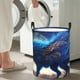 thumbnail image 5 of Fotbe Moonlit Blue Wolf Cesto de Ropa con Asas, Cesto Impermeable de Gran Capacidad, Bolsa de Lavado para Dormitorio, Cesto de Ropa con Ruedas y Asas-Small, 5 of 6