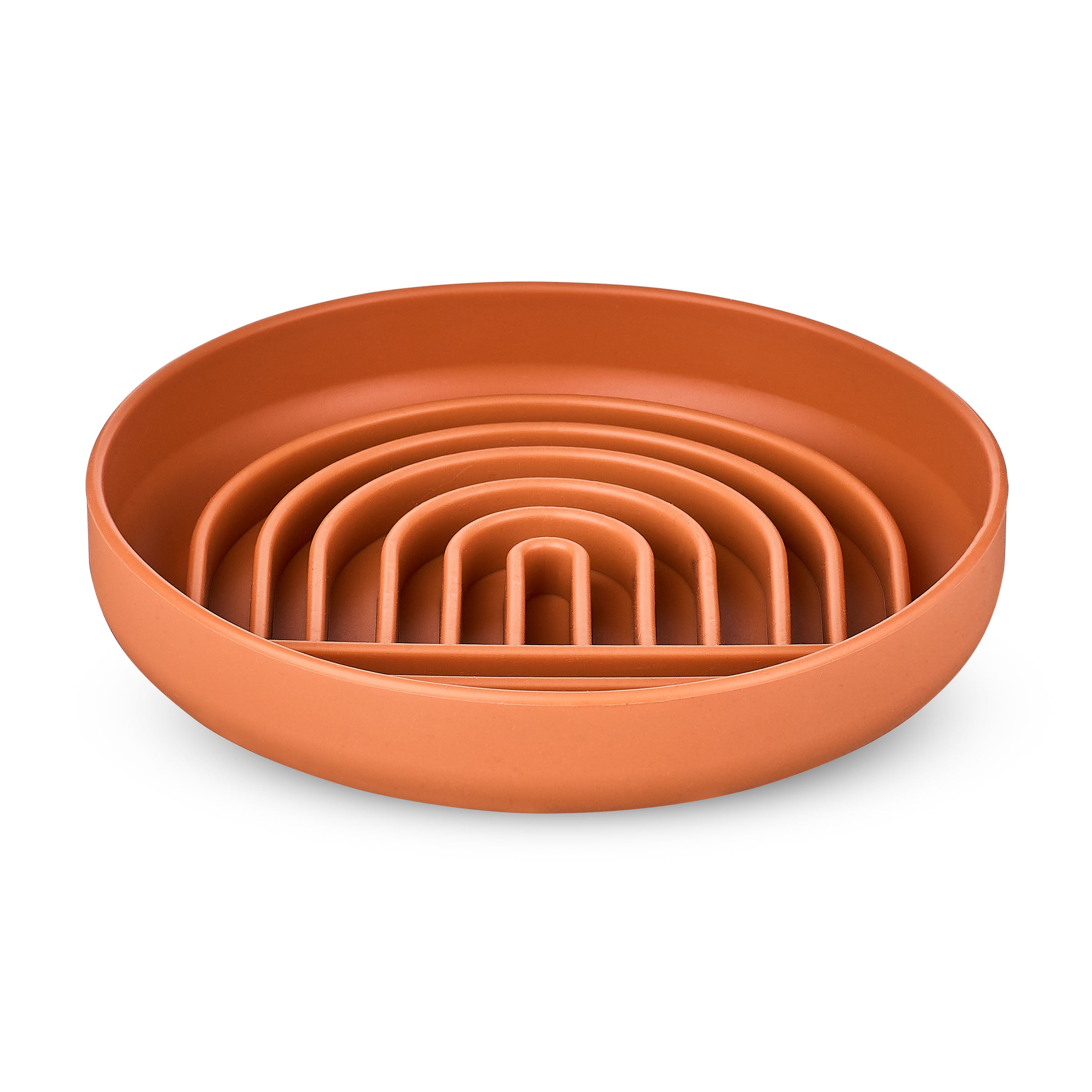 Vibrant Life Silicone Slow Pet Feeder for Dogs and Cats, Brown, 7.75 in x 7.75 in