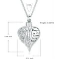 thumbnail image 3 of Cremation Jewelry Angel Wing Heart Urn Necklaces for Ashes for Women Men Memorial Lockets Pendant Engraved Always in my Mind Forever in my Heart, 3 of 7