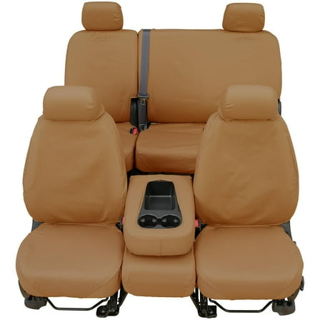 Covercraft SeatSaver Custom First Row Seat Cover: Tan, Polycotton, Bucket Seats, 2 Pk