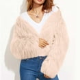 thumbnail image 4 of Ofreoo Women Winter Warm Faux Coat Solid Color Warm Furry Faux Jacket Long Sleeve Outerwear Great Gifts for Less, 4 of 8