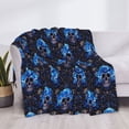 thumbnail image 3 of Naloa cool blue flower Skull Flannel Blankets - Thick and Warm Blanket for Winter, Soft Fuzzy Plush King Blanket for All Seasons40"x30", 3 of 6