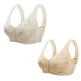 thumbnail image 1 of ameIAEA 2 Pcs Women Front Closure Bras Push Up Button Bra Full Coverage No Underwire Everyday Bra, 1 of 3