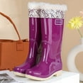thumbnail image 2 of Ticikt Rain Boots for Men Women, Waterproof Rubber Boots with Unique Design, Comfort Lightweight Work Mud Boots, Garden Boots for Farming Gardening Fishing,Color:Purple,Size:37, 2 of 3