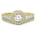 thumbnail image 3 of Dazzlingrock Collection 0.85 Carat (ctw) 14K Round Diamond Halo Bridal Engagement Ring Matching Band Set, Yellow Gold, Size 8, 3 of 4