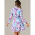 thumbnail image 4 of DARING DIVA Floral Ruffle Trim Layered Dresses M Blues, 4 of 6
