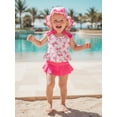 thumbnail image 3 of BemeyourBBs Toddler Baby Girl Swimsuit Infant Bathing Suit One-Piece Swimsuits with Sun Hat Set Flying Short Sleeve Rash Guard Swimwear Cupcake Zipper Summer Beach Wear, 3 of 9
