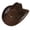 Coffee, variant on RUINIXCW Western Cowboy Hat for Men Women Cowgirl Hat Felt Wide Brim Fedora Hat with Bull Head Belt Floral Embroidery Roll Up Jazz Hat Themed Party Cap Wedding Festival Costume