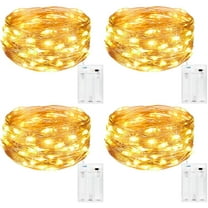 Fairy Lights [4 Pack], Mini Battery Operated Fairy Lights 5m 50 LEDs Indoor and Outdoor Decoration Light for Bedroom Christmas Wedding Party Home Garden (Warm White)