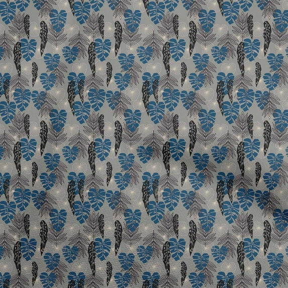oneOone Polyester Spandex Blue Fabric Tropical Quilting Supplies Print Sewing Fabric By The Yard 56 Inch Wide
