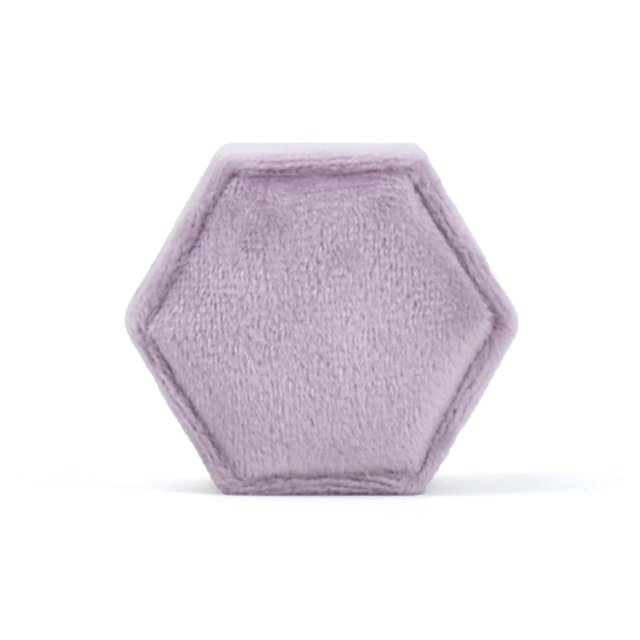 Caja de anillos YONGSHENG terciopelo hexagonal Premium Vintage Soporte de exhibición doble