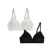 Joe Boxer Girls' 2-Pack Bras - black, 30a