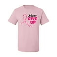 thumbnail image 2 of Wild Bobby, Never Give Up Fight Cancer, Breast Cancer Awareness, Men Graphic Tee, Light Pink, Large, 2 of 4