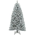 thumbnail image 2 of National Tree Company Pre-Lit Artificial Christmas Tree, Green, Acacia, 300 Clear Lights, Flocked, Includes Stand, 6 Feet, 2 of 4