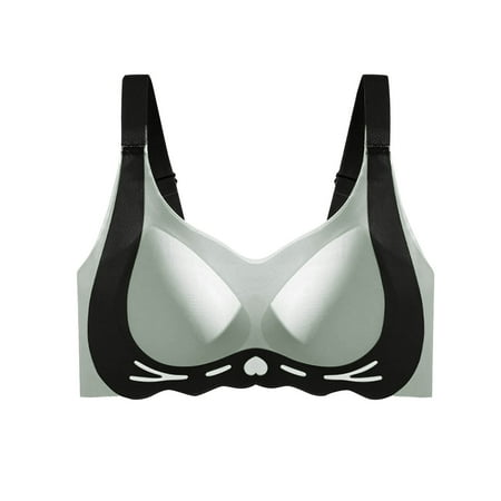 SMihono Caralush Bra Lushfitting Powerful Push-up Seamless Bra Smoothing No Underwire Anti Sagging Minimizer Bras for Women Green XL