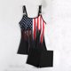 thumbnail image 4 of Trajes de baño para mujer, Trajes de baño para mujer Traje de baño bikini sin espalda con tirantes y tirantes, teñido anudado en color contrastante para mujer, 4 of 7