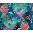 thumbnail image 5 of oneOone Polyester Spandex Teal Blue Fabric Watercolor Fabric For Sewing Printed Craft Fabric By The Yard 56 Inch Wide-WW, 5 of 6