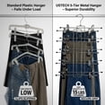 thumbnail image 4 of 5 Tier Metal Hangers with Clips - Pack of 2 Space-Saving Wire Hangers, Heavy Duty Stainless Steel Clothes Hangers for Pants, Skirts, Scarves, and Jeans - Ideal for Closet Organization, 4 of 7
