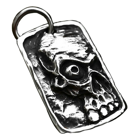 ZMY Home Dog Tag Necklace Stainless Steel Gothic Jewelry Punk Cool Long Chain Skull Pendant Necklaces