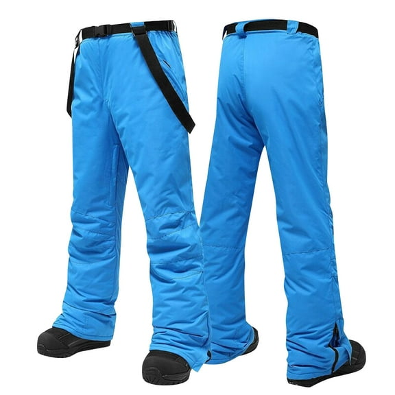 Domzest Ski Pants Women Insulated Waterproof Winter Snowpants Baggy Snowboarding Pants Fleece Thermal Bib Overalls with Pocket Light Purple L