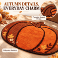 thumbnail image 3 of Pumpkin-Shaped Bath Mat, Soft Absorbent Non-Slide Floor Rug for Halloween, Fall and Thanksgiving Entryway, Bathroom and Seasonal Home Decor, 3 of 6