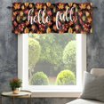 thumbnail image 4 of Hello Fall Farmhouse Short Window Curtain Valances, Thanksgiving Maple Leaves Autumn Country Plants Rod Pocket Kitchen Valances for Living Room Bedroom Bathroom Cafe 42" x 18", 4 of 8