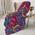 thumbnail image 3 of Disketp Colorful Snake Cozy Flannel Fleece Throw Blanket: Has a velvety texture for All Seasons - Perfect for Women, Men, & Kids"80"x60", 3 of 6