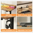 thumbnail image 4 of 47.2 Inch Electric Standing Desk with Power Outlet and LED Light Strip, Height Adjustable Sit-Stand Desk with Storage Shelf & Hooks, Home Office Computer Desk with Memory Buttons, Rustic Brown, 4 of 10