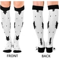 thumbnail image 2 of 1 Pairs Cat & Polka Dots Compression Socks for Women Men Knee High Stocking for Running, Athletic, Medical Gift, 2 of 7