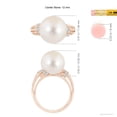 thumbnail image 5 of Angara Freshwater Cultured Pearl Ring with Pave-Set Diamonds in 14K Rose Gold for Women | June Birthstone Jewelry for Her, 5 of 8