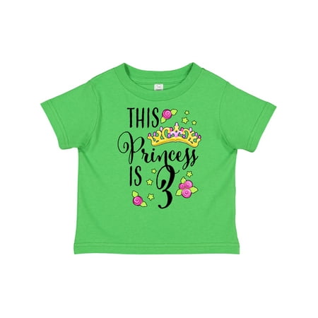 

Inktastic This Princess is Three- Third Birthday Gift Toddler Toddler Girl T-Shirt