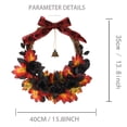 thumbnail image 2 of Halloween Wreaths for Front Door,16 inch Black Rose Halloween Wreaths with Lights Berry Maple Leaf Small Bell,Scary Halloween Home Decoration for Indoor,Outdoor,Wall Window,Porch,Garden,Home,Party, 2 of 9