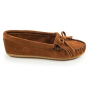 Minnetonka Womens Kilty Suede Hardsole Moccasin, Brown, 7.5 M US