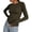 Army Green, variant on Womens Tops Spring Outfits Long Sleeve Shirts Crewneck Work Blouses Stretchy Slim Fit Going Out Top Workout