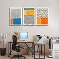thumbnail image 2 of Midcentury Modern Framed Wall Art for Living Room Set of 3 Mid Century Modern Abstract Canvas Painting Print Boho Color Blocks Home Decor Colorful Minimalist Pictures for Bedroom 12"x16"x3, 2 of 4