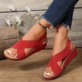 thumbnail image 2 of Ruyang Casual Side Hollow Belt Buckle Flat Bottom Roman Shoes Women'S Summer Sandals Fashion Women'S Womens Wedge Thong Sandals, 2 of 5
