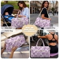 thumbnail image 5 of Garronmavis Purple Tie Dye Large Quilted Duffle Bag for Women, Weekender Travel Carry Bag On Bag with Zipper Pockets, Gym Overnight Dance Shoulder Tote Bag, 5 of 7