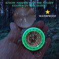 thumbnail image 5 of 2 Pack Classic Pocket Style Copper Clamshell Compass Waterproof Luminous Compass Camping Gear Survival Gear, 5 of 5