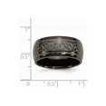 thumbnail image 6 of Grey Titanium Ring Band Wedding Black Ti Domed Lasered Pattern 10mm, 6 of 6