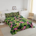 thumbnail image 3 of Erosebridal Leaf Print Bedding Full Comforter Set, Botanical Plant Down Comforter, Oil Printing Decor, Reversible 3pcs, 3 of 7