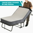 Balus Comfortable Foldaway Rollaway Bed with Memory Foam Mattress, Portable & Sturdy Metal Frame