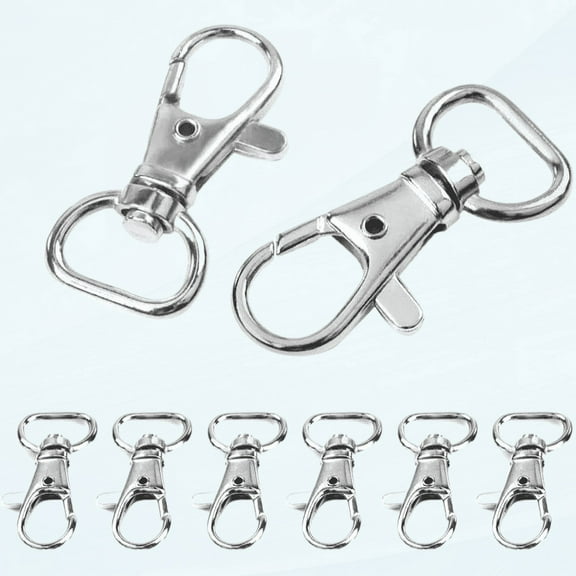 30pcs Metal Swivel Clasps Lanyard Snap Hook Lobster Claw Clasp Jewelry Findings (Webbing Size:1/2")