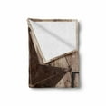 thumbnail image 2 of Rustic Soft Flannel Fleece Throw Blanket, Wooden Background Pattern with a Weathered Star Figure Image, Cozy Plush for Indoor and Outdoor Use, 50" x 60", Brown Dark Grey, by Ambesonne, 2 of 6