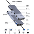 thumbnail image 2 of 11 in 1 4K 60Hz Quadruple Display USB C Laptop Docking Station,Compatible for Thunderbolt 3/4,USB 3.5mm Audio, 2 of 7