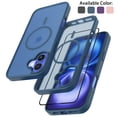 thumbnail image 1 of Magnetic for iPhone 16 Plus Case with Tempered Glass Screen Protector, Compatible with MagSafe Military Grade Drop Protection Shockproof Phone Case Rugged Cover for iPhone 16 Plus - Blue, 1 of 9