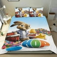thumbnail image 1 of Saltarín Conjunto de sábanas temático, trío de piezas, cómodo y amigable con la piel, diseño único, regalo de decoración para el hogar para familiares, amigos y fans,140cm *210cm, 1 of 6