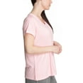 thumbnail image 2 of Hanes Women's Comfort Short Sleeve Lounging V-neck T-Shirt Set (2 Pack), Black/Pink, 1X, 2 of 4